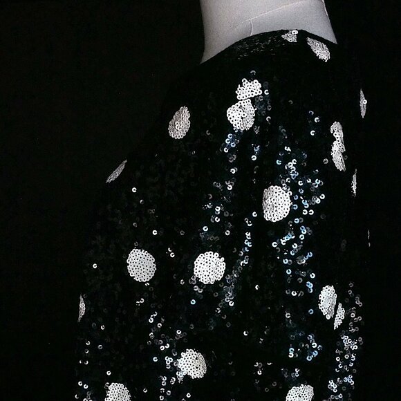 J. Crew Factory | NWT Stunning Polka Dot, Sequin, Short Sleeve Top in Cotton - Picture 4 of 5